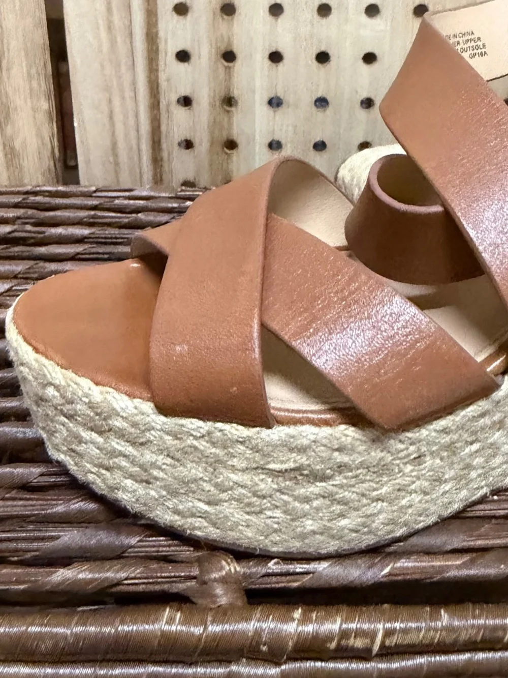 Michael Michael Kors Leather Espadrille Wedge Sandals 9.5 - Picture 10 of 11